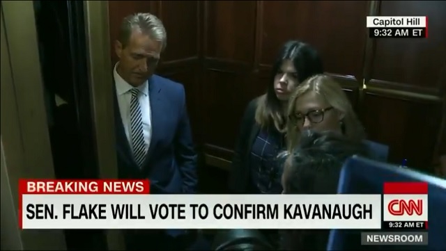 Hysterical Libs Scream At Sen. Flake In Elevator After He Announces He’s Voting For Kavanaugh