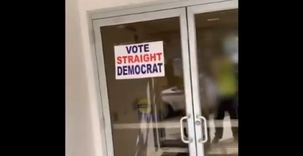 Illegal “VOTE STRAIGHT DEMOCRAT” Sign Posted at Polling Station in Pittsburgh