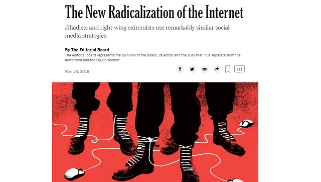 NYT Editorial Board Compares Right-Wingers to Jihadists, Demands Censorship Of Social Media