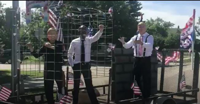 South Dakota parade has a float of Obama and Hillary in jail