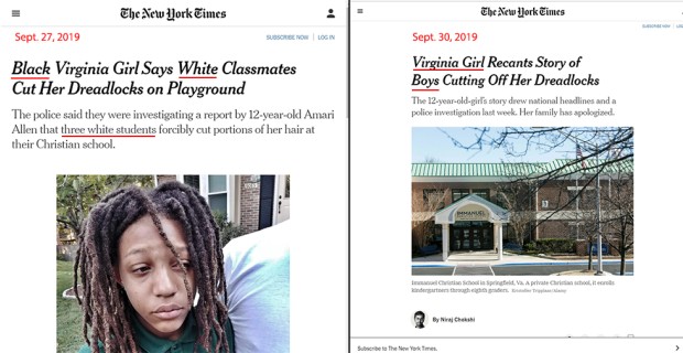 NY Times Removes Race Context After Black Girl Admits Faking Hate Crime