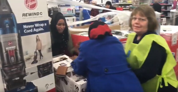 Black Friday: Women in Hijabs Fight Over a Vacuum Cleaner at Walmart