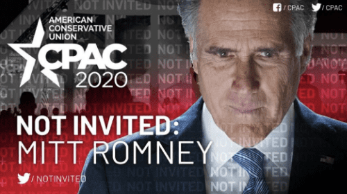 RINO Mitt Romney Officially Disinvited from CPAC, New Bill in Utah Could Culminate in His Removal