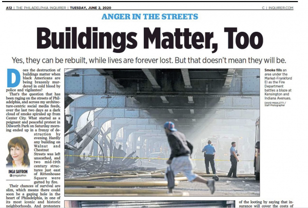 Top Editor of Philadelphia Inquirer Resigns for “Buildings Matter, Too” Headline After Attempt to Defend Private Property (Commercial/Residential) from Black Lives Matter Rioters