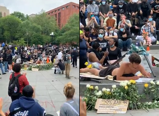 ‘Why We Need Change’: White Guy ‘Reads Book And Tans’ in Middle of BLM Protest