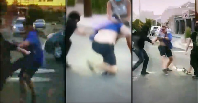 VIDEO: Rioters Tearing Down Statue Chase Man Down And Attack Him, Man Shoots Assailant in Self-Defense