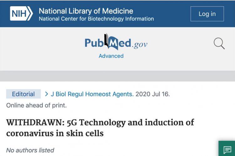 NIH Website Removes Study That Confirmed 5G Ties To Coronavirus After Reports Pointed To It