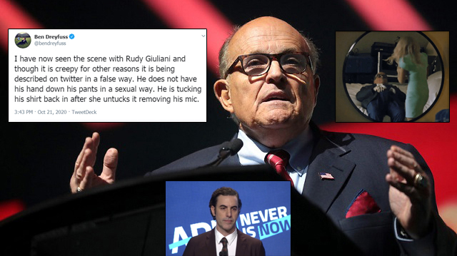 Sacha Baron Cohen’s Rudy Giuliani Smear Debunked: Rudy ‘Tucked In Shirt After Actress Untucked It,’ Wasn’t ‘Sexual’