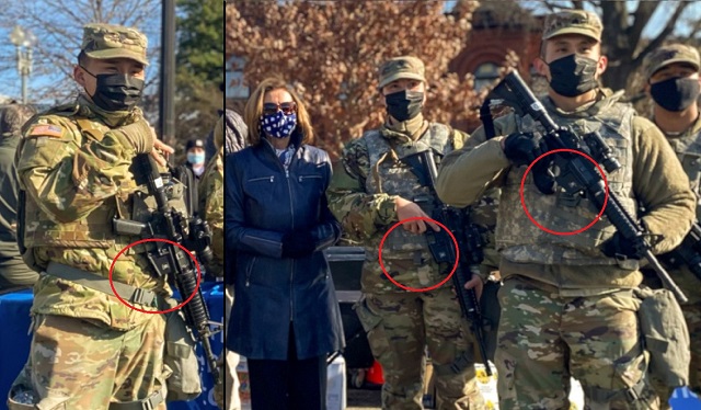 Security Theater? National Guard ‘Protecting’ U.S. Capitol Pictured Without Magazines In Their Rifles