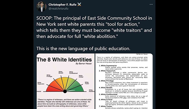 New York School Principal Tells White Parents to Become ‘White Traitors’