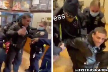 Army Veteran Swarmed By Cops, Arrested & Jailed Over Ordering Food Without A Vax Pass (Video)
