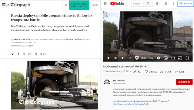 War Propaganda: Video of ‘Russian Mobile Crematoriums’ Used to ‘Hide Evidence’ is From 2013