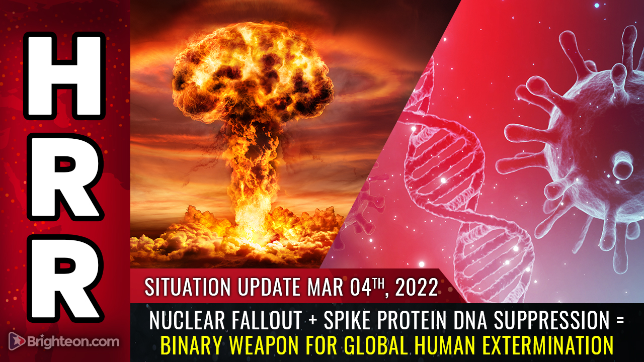 The binary weapon extermination plot becomes clear: mRNA spike protein injections suppress DNA repair, followed by global nuclear events that unleash DNA-damaging radiation