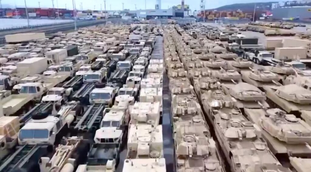 Watch: Vast Expanse Of US Military Hardware Positioned At Polish Port